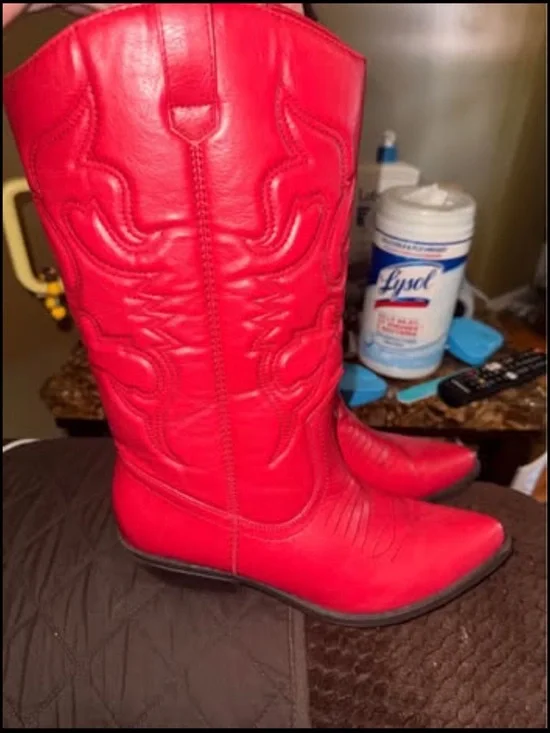 Soda Red Western Cowboy Heeled Boots - Picture 5 of 10